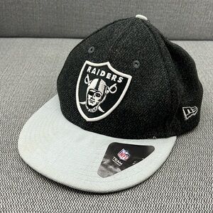 Oakland Raiders Logo NFL New Era 9Fifty Gray SnapBack Adjustable Cap Hat OS‎
